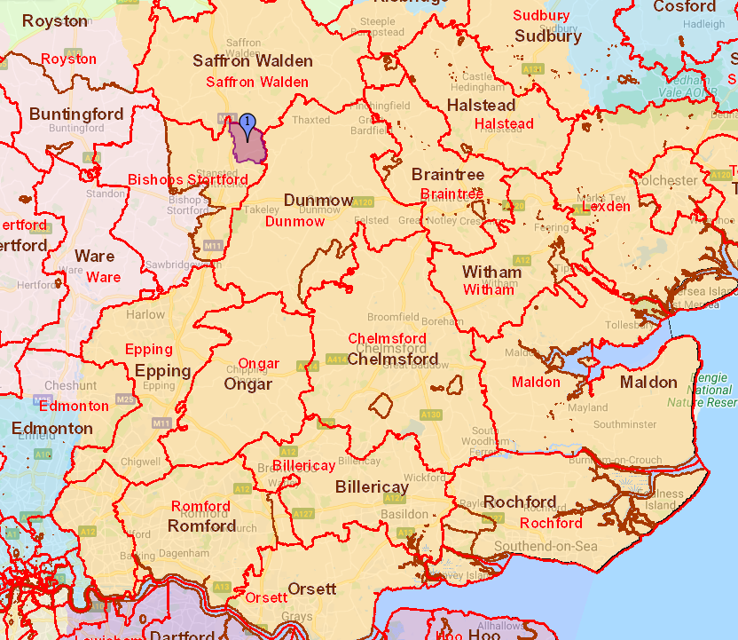 Essex showing Henham Parish