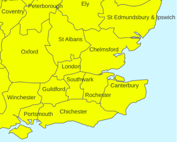 Current (2026) Dioceses in South East England - from Wikipedia: Dioceses of Church of England
CC BY-SA 3.0