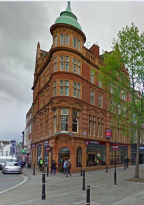Central Coffee Tavern in Worcester at The Cross, Worcester - the junction between the High Street and St Swithin's Street
[Screen shot from Google 2019 StreetMap  © ogle 2026]